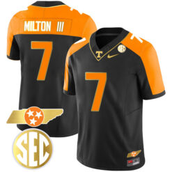 Joe Milton III Tennessee Volunteers Gold Version Stitched Jersey - Black Reverse