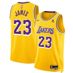 LeBron James Los Angeles Lakers Gold Jersey Jersey - All Stitched