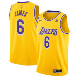 LeBron James Los Angeles Lakers Gold Jersey Jersey - All Stitched