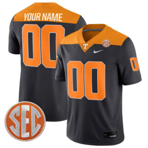Custom Tennessee Volunteers Orange Black Throwback Game Jersey - All Stitched