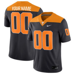 Alternative view of Custom Tennessee Volunteers Orange Black Throwback Game Jersey - All Stitched