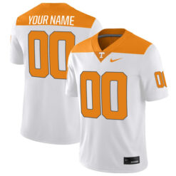 Alternative view of Custom Tennessee Volunteers White Throwback Game Jersey - All Stitched