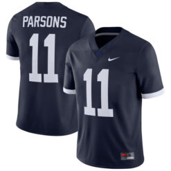 Alternative view of Micah Parsons Penn State Nittany Lions College Football Alternate Navy Game Jersey - All Stitched