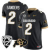 Shedeur Sanders Colorado Buffaloes College Football Alternate Black Game Jersey - All Stitched