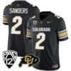 Shedeur Sanders Colorado Buffaloes College Football Alternate Black Jersey - All Stitched