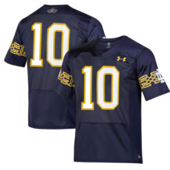 Sam Hartman Notre Dame Fighting Irish College Football 2022 Navy Shamrock Series Jersey - All Stitched