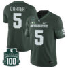 Nathan Carter Michigan State Spartans College Football Alternate Green Game Jersey - All Stitched