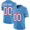 Custom Houston Cougars College Football "Oilers Inspired" Light Blue Limited Jersey - All Stitched