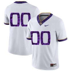 Alternative view of LSU Tigers College Football 2018 "Silent Season" Alternate White Custom Number Jersey - All Stitched