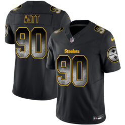 T.J. Watt Pittsburgh Steelers "Arch Smoke" Black F.U.S.E Limited Jersey - All Stitched
