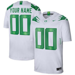 Alternative view of Oregon Ducks College Football White Custom Game Jersey - All Stitched