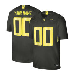 Alternative view of Oregon Ducks College Football Black Custom Alternate Game Jersey - All Stitched