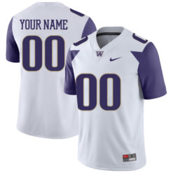 Alternative view of Washington Huskies College Football White Custom Game Jersey - All Stitched