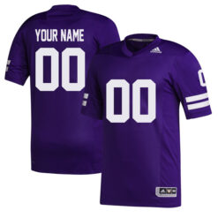 Alternative view of Washington Huskies College Football Purple Custom Premier Strategy Jersey - All Stitched