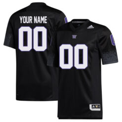 Alternative view of Washington Huskies College Football Black Custom Premier Strategy Jersey - All Stitched