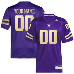 Alternative view of Washington Huskies College Football Purple Custom Premier Jersey - All Stitched