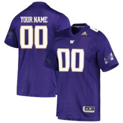 Alternative view of Washington Huskies College Football Purple Custom Premier Jersey - All Stitched