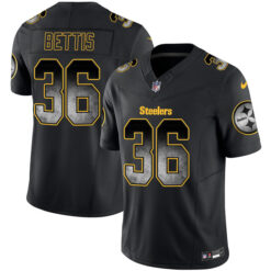 Jerome Bettis Pittsburgh Steelers "Arch Smoke" Black F.U.S.E Limited Jersey - All Stitched