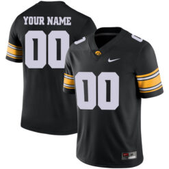 Alternative view of Iowa Hawkeyes College Football Black Game Jersey - All Stitched