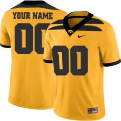 Alternative view of Iowa Hawkeyes College Football Gold Game Jersey - All Stitched