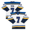 SZA “7” SOS Merch Hockey White/ Blue Jersey – All Stitched