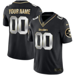 Pittsburgh Steelers Gold Series Black Limited Custom Jersey - All Stitched