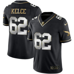 Alternative view of Jason Kelce Philadelphia Eagles Gold Series Black Limited Jersey - All Stitched