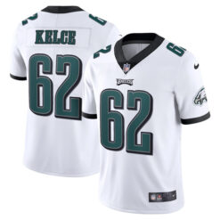 Alternative view of Jason Kelce Philadelphia Eagles White Vapor Limited Jersey - All Stitched
