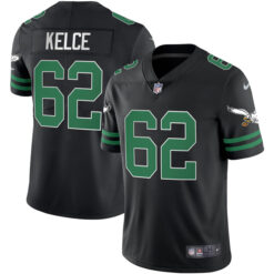Alternative view of Jason Kelce Philadelphia Eagles Throwback Series Black Jersey - All Stitched