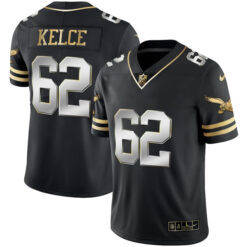 Alternative view of Jason Kelce Philadelphia Eagles Throwback Gold Series Black Limited Jersey - All Stitched