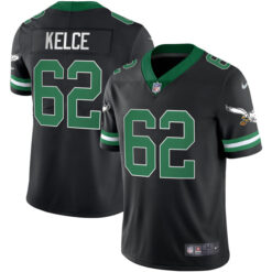 Alternative view of Jason Kelce Philadelphia Eagles Alternate Throwback Series Black Jersey - All Stitched