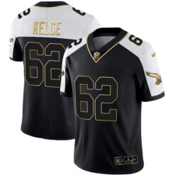 Alternative view of Jason Kelce Philadelphia Eagles Throwback Gold Series Alternate Black Gold Jersey - All Stitched