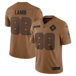 CeeDee Lamb Dallas Cowboys 2023 Salute To Service All Stitched Jersey - Brown