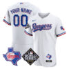 Texas Rangers 2023 World Series "Texas State" All Stitched Custom Jersey - White