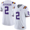 Justin Jefferson LSU Tigers College Football White Game Jersey - All Stitched