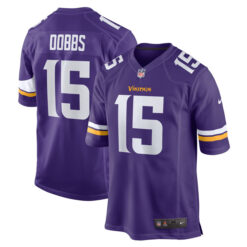 Alternative view of Joshua Dobbs Minnesota Vikings Purple Game Jersey - All Stitched