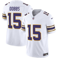 Alternative view of Joshua Dobbs Minnesota Vikings White Classic Vapor F.U.S.E Limited Jersey - All Stitched