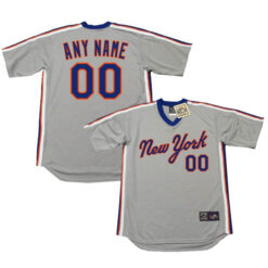 Custom New York Mets Gray 1980 Throwback Jersey - All Stitched