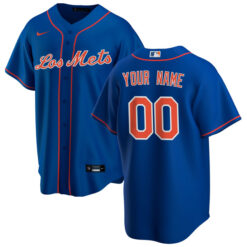 Alternative view of Custom New York Mets Royal Los Mets Jersey - All Stitched