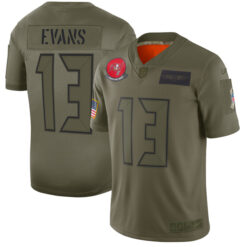 Alternative view of Mike Evans Tampa Bay Buccaneers Olive 2019 Salute To Service Limited Jersey - All Stitched