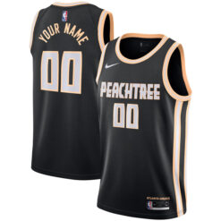 Atlanta Hawks Black Peachtree City Edition Custom Jersey - All Stitched