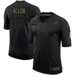 Alternative view of Josh Allen Buffalo Bills Black 2020 Salute To Service Limited Jersey - All Stitched