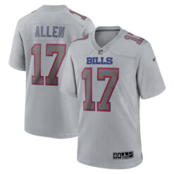 Alternative view of Josh Allen Buffalo Bills Gray Atmosphere Fashion Game Jersey - All Stitched