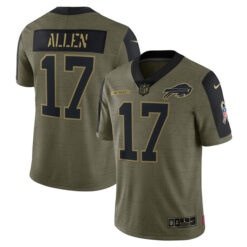 Alternative view of Josh Allen Buffalo Bills Olive 2021 Salute To Service Limited Jersey - All Stitched