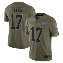 Alternative view of Josh Allen Buffalo Bills Olive 2022 Salute To Service Limited Jersey - All Stitched
