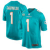 Tua Tagovailoa Miami Dolphins Aqua Game Jersey - All Stitched
