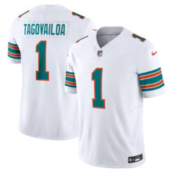 Alternative view of Tua Tagovailoa Miami Dolphins Alternate White Vapor F.U.S.E Limited Jersey - All Stitched