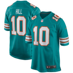 Alternative view of Tyreek Hill Miami Dolphins Alternate Aqua Game Jersey - All Stitched