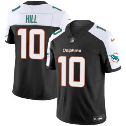Alternative view of Tyreek Hill Miami Dolphins Alternate Black Vapor F.U.S.E Limited Jersey - All Stitched