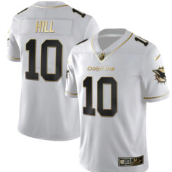 Alternative view of Tyreek Hill Miami Dolphins White Gold Vapor Untouchable Limited Jersey - All Stitched